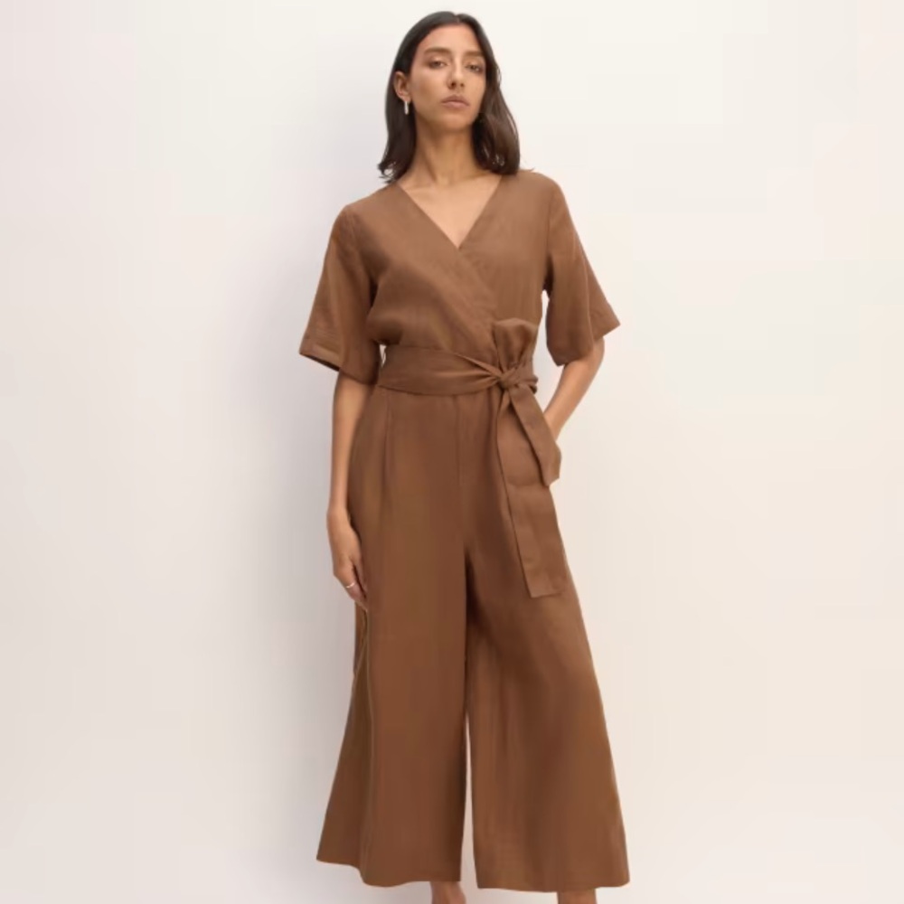 Everlane Brown Wrap Jumpsuit
